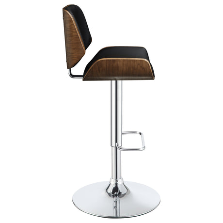 Adjustable Bar Stool - Folsom Upholstered Adjustable Bar Stool Black and Chrome