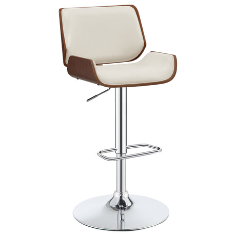 Adjustable Bar Stool - Folsom Upholstered Adjustable Bar Stool Ecru and Chrome