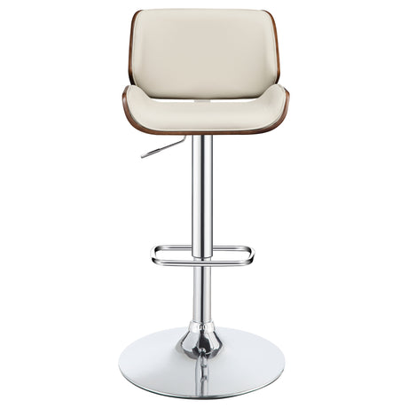 Adjustable Bar Stool - Folsom Upholstered Adjustable Bar Stool Ecru and Chrome