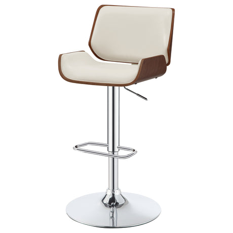 Adjustable Bar Stool - Folsom Upholstered Adjustable Bar Stool Ecru and Chrome