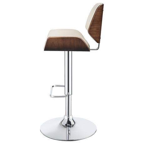 Adjustable Bar Stool - Folsom Upholstered Adjustable Bar Stool Ecru and Chrome