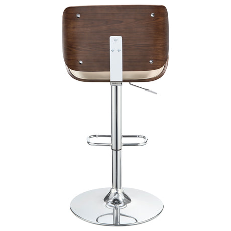 Adjustable Bar Stool - Folsom Upholstered Adjustable Bar Stool Ecru and Chrome