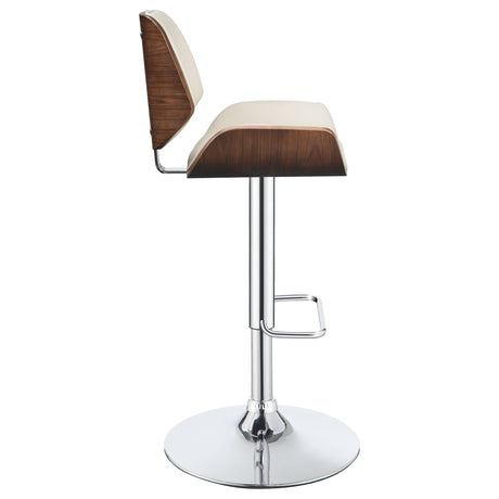 Adjustable Bar Stool - Folsom Upholstered Adjustable Bar Stool Ecru and Chrome