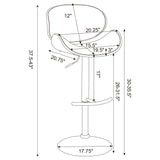 Adjustable Bar Stool - Harris Adjustable Bar Stool Ecru and Chrome