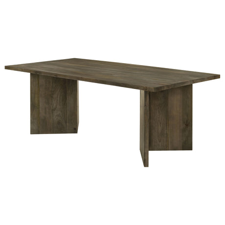 Dining Table - Tyler Rectangular Double V-Leg Dining Table Mango Brown