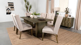 Dining Table - Tyler Rectangular Double V-Leg Dining Table Mango Brown