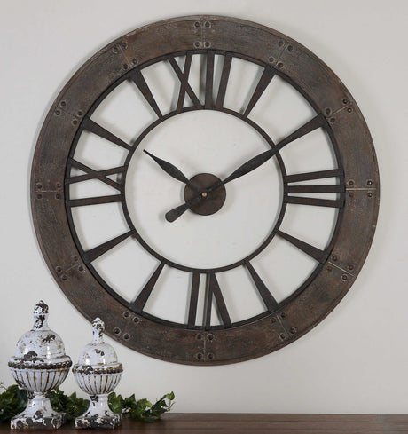 Ronan Wall Clock - Dark Brown by Uttermost - View 3