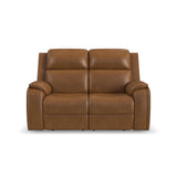 Ziggy Power Reclining Loveseat With Power Headrest, Lumbar, Heat & Massage - Camel | Flexsteel