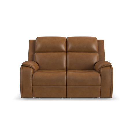 Ziggy Power Reclining Loveseat With Power Headrest, Lumbar, Heat & Massage - Camel | Flexsteel