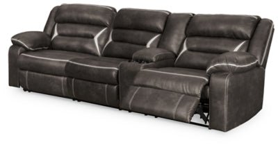 Ashley Midnight Kincord 13104S1 2 - Piece Power Reclining Sectional Sofa - Faux Leather | Home Elegance USA