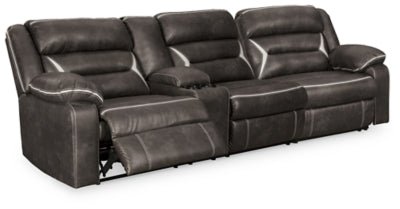 Ashley Midnight Kincord 13104S2 2 - Piece Power Reclining Sectional Sofa - Faux Leather | Home Elegance USA