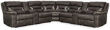 Ashley Midnight Kincord 13104S5 3 - Piece Power Reclining Sectional - Faux Leather - 13104S5 - Home Elegance USA - 1