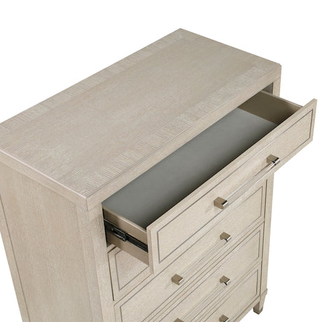 Genoa Light Oak Storage Bedroom Set with Tufted Upholstered Bed – Homelegance - sold by Home Elegance USA