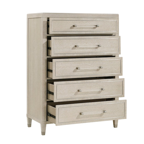 Genoa Light Oak Storage Bedroom Set with Tufted Upholstered Bed – Homelegance - sold by Home Elegance USA