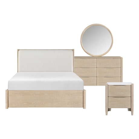Matteo Light Oak Platform Bedroom Set with Storage & Charging Ports – Homelegance - sold by Home Elegance USA