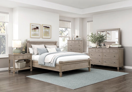 Marceline Gray Oak Canopy Bed Bedroom Furniture Set – Homelegance - sold by Home Elegance USA