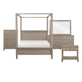 Marceline Gray Oak Canopy Bed Bedroom Furniture Set – Homelegance - Home Elegance USA