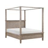 Marceline Gray Oak Canopy Bed Bedroom Furniture Set – Homelegance - Home Elegance USA