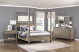 Marceline Gray Oak Canopy Bed Bedroom Furniture Set – Homelegance - Home Elegance USA
