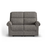 Bernard Power Reclining Loveseat With Power Headrest & Lumbar, Nailhead Trim | Flexsteel