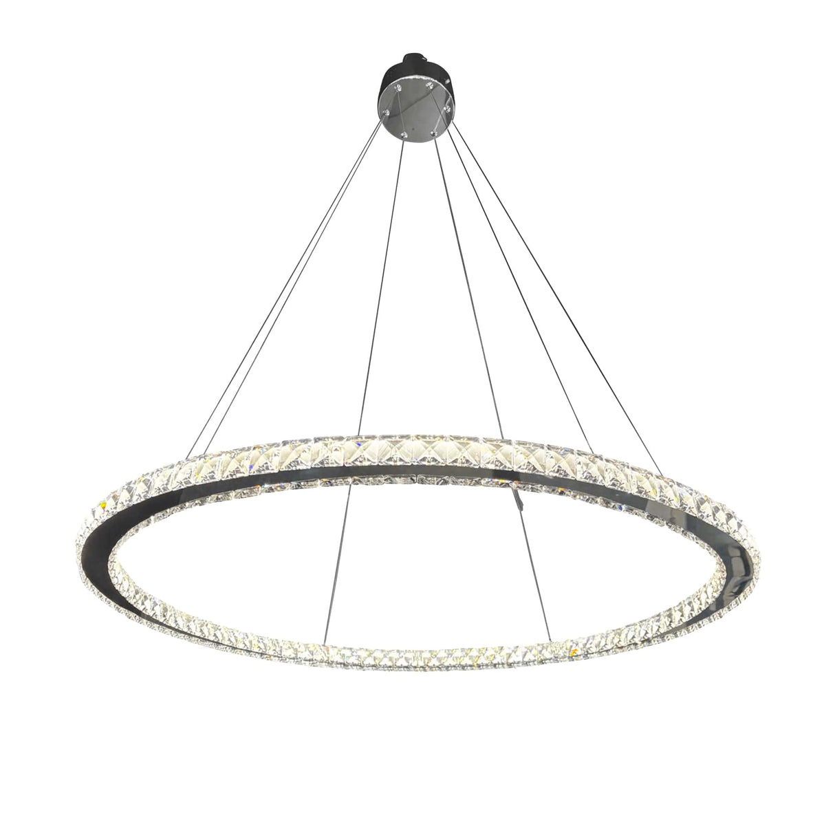 1 Thin Ring Crystal Chandelier // Chrome  | Finesse - Home Elegance USA