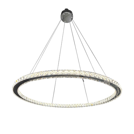 1 Thin Ring Crystal Chandelier // Chrome  | Finesse - Home Elegance USA