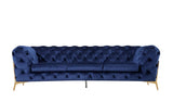 Divani Casa Sheila Modern Dark Blue Fabric Sofa Set - Home Elegance USA