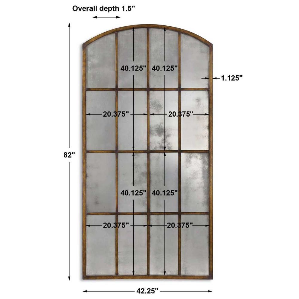 Amiel Antique Large Arch Mirror - Dark Brown | Uttermost