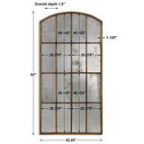 Amiel Antique Large Arch Mirror - Dark Brown | Uttermost