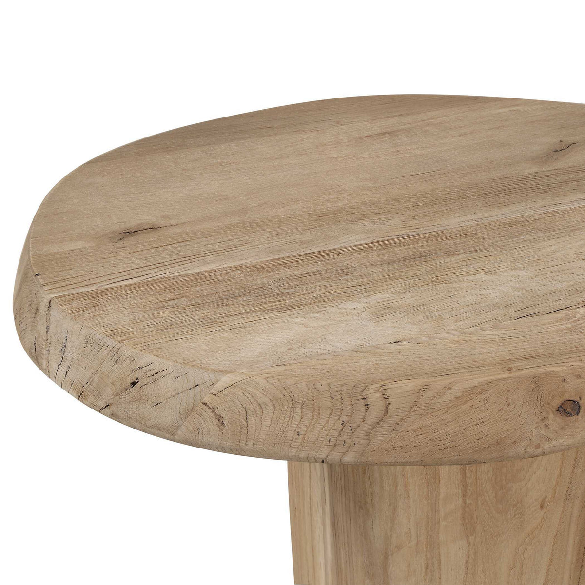Tiernan Reclaimed Oak Round Side Table Woodtone - Light Brown by Uttermost - View 7