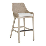 Paloma Outdoor Wicker Bar Stool Gray / White - Light Brown / White by Uttermost - View 4
