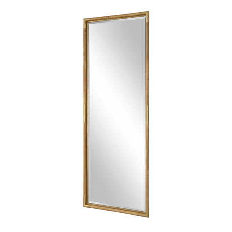 Kampar Full Length Rattan Tall Mirror - Gold by Uttermost - View 4