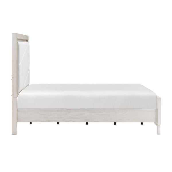 White bed frame on a white background