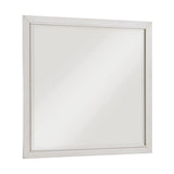 White framed mirror on a white background