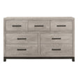 Attractive Gray Finish 1pc Dresser of 7x Drawers Metal Bar Hardware Premium Melamine Board Wooden Bedroom Furniture | Home Elegance USA