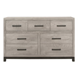 Attractive Gray Finish 1pc Dresser of 7x Drawers Metal Bar Hardware Premium Melamine Board Wooden Bedroom Furniture - B01168630 - Home Elegance USA - 1