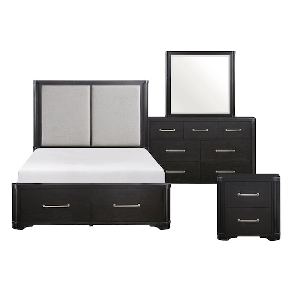 Gilbert Charcoal Oak Platform Bedroom Set with Storage – Homelegance