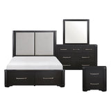 Gilbert Charcoal Oak Platform Bedroom Set with Storage – Homelegance