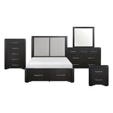 Gilbert Charcoal Oak Platform Bedroom Set with Storage – Homelegance