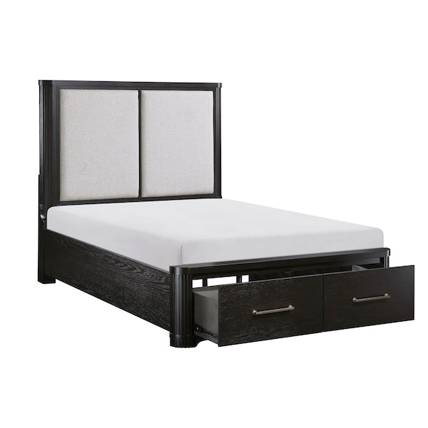 Gilbert Charcoal Oak Platform Bedroom Set with Storage – Homelegance
