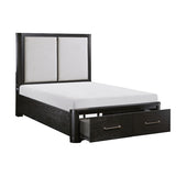 Gilbert Charcoal Oak Platform Bedroom Set with Storage – Homelegance