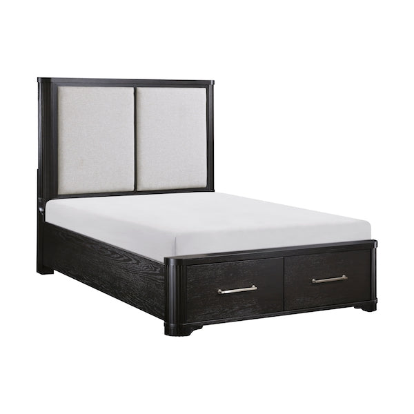 Gilbert Charcoal Oak Platform Bedroom Set with Storage – Homelegance