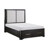 Gilbert Charcoal Oak Platform Bedroom Set with Storage – Homelegance