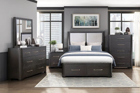 Gilbert Charcoal Oak Platform Bedroom Set with Storage – Homelegance - sold by Home Elegance USA