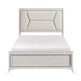 White & Gold Bedroom Set with LED Upholstered Bed – Modern Glam Audra Collection 1383