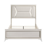 White & Gold Bedroom Set with LED Upholstered Bed – Modern Glam Audra Collection 1383