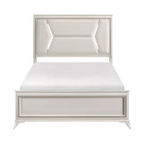White & Gold Bedroom Set with LED Upholstered Bed – Modern Glam Audra Collection 1383