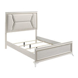 White & Gold Bedroom Set with LED Upholstered Bed – Modern Glam Audra Collection 1383