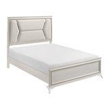 White & Gold Bedroom Set with LED Upholstered Bed – Modern Glam Audra Collection 1383