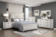 White & Gold Bedroom Set with LED Upholstered Bed – Modern Glam Audra Collection 1383 - sold by Home Elegance USA